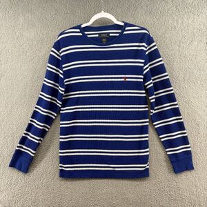 Polo Ralph Lauren Midweight Waffle Stripe Long Sleeve Crew Royal/White Stripe M